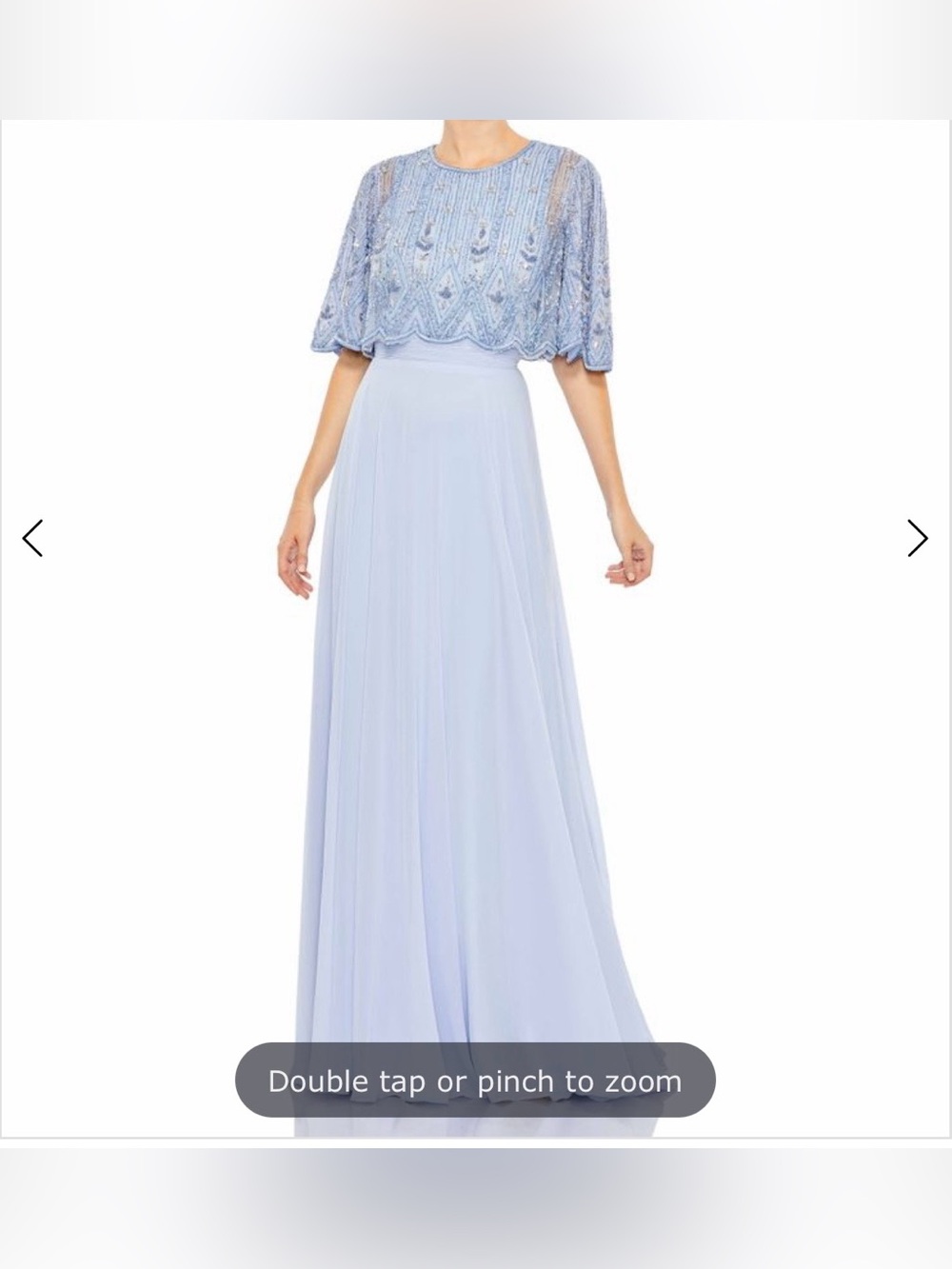MAC DUGGAL Beaded A-Line Light Blue Maxi Dress Size 12 Formal Wear Evening Dress